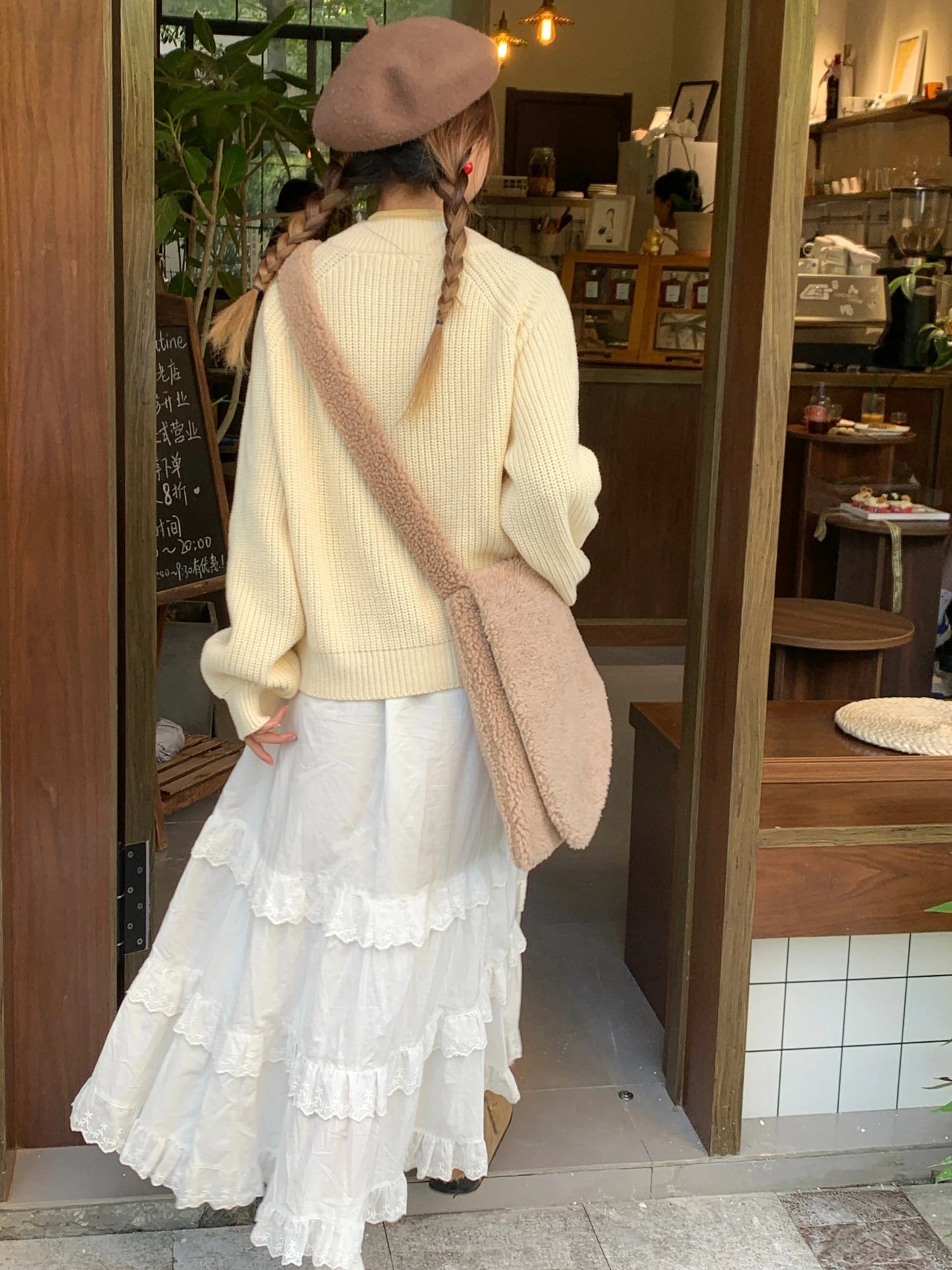 Lace A-line Loose All-match Ankle-length Skirts