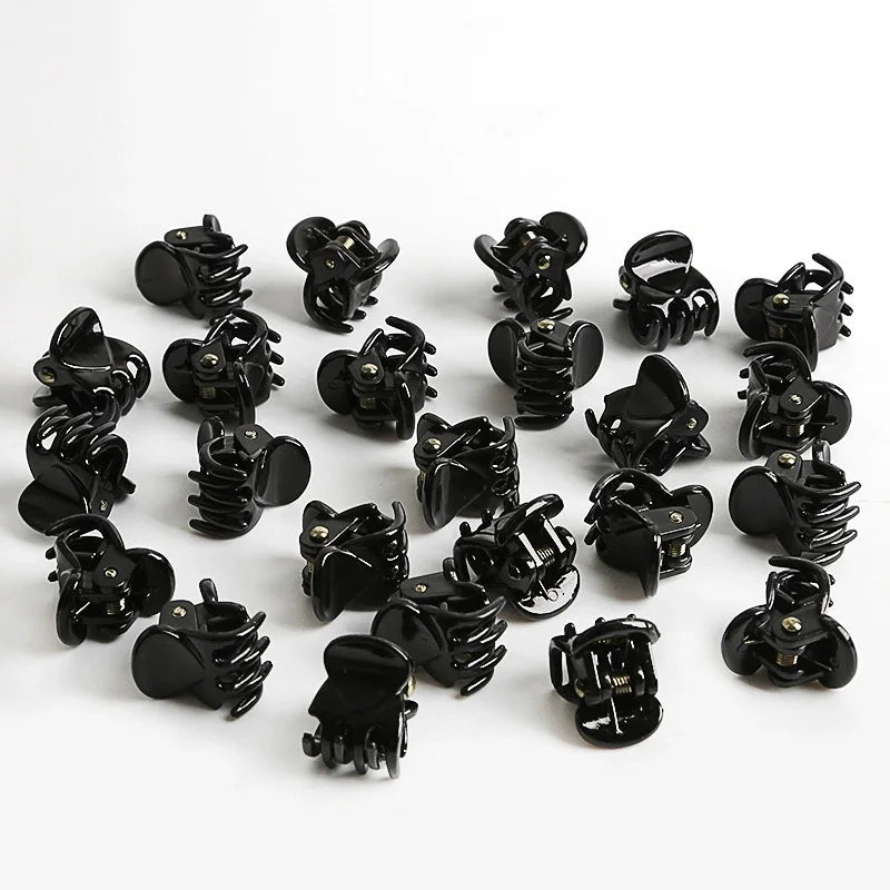 Mini Hair Claw Clips for Women Girls Korean Simple Small Black Transparent Plastic Clips Hairpin Kids Hair Styling Accessories