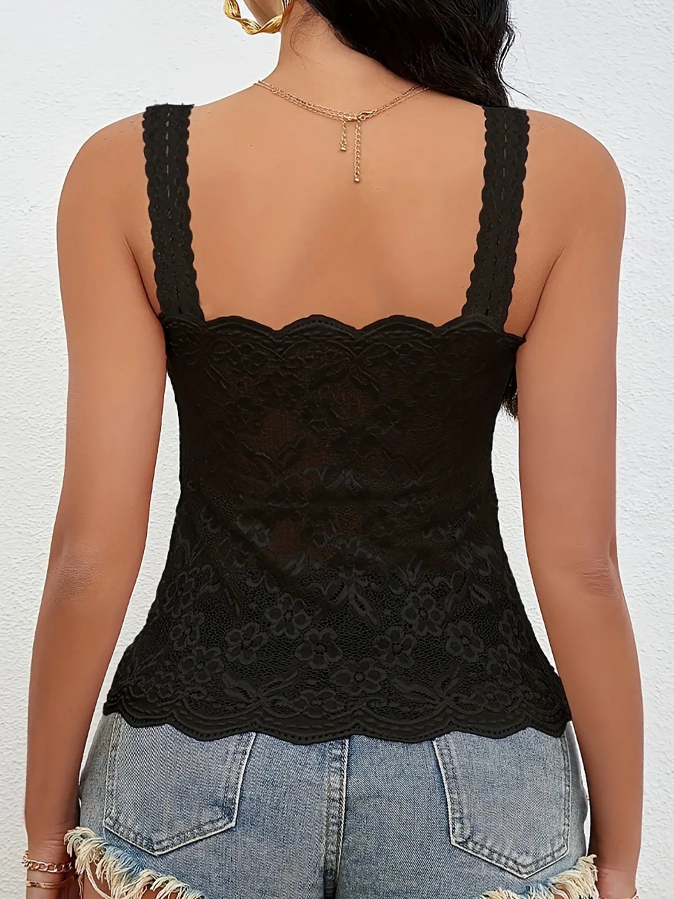 Lace Camisole Tank Top with Breast Pads
