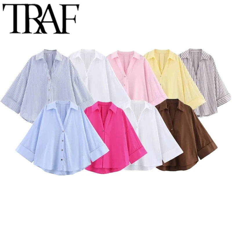 Woman Short Sleeve Oversized Shirts