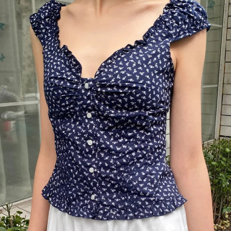 Women Summer Blouse Top Small Waisted