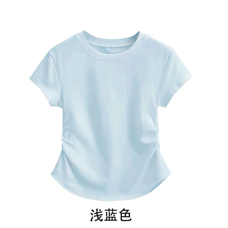 Small Size Slim Fit T-Shirt Short Sleeve Women Tops