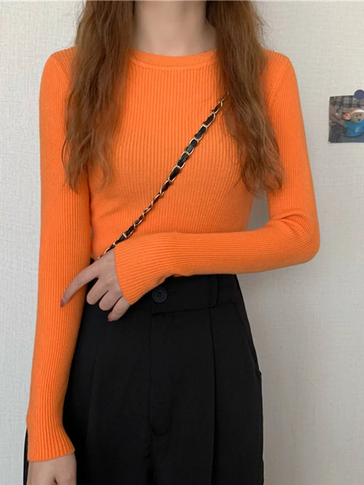 Cute Autumn Long Sleeve Women Tops No Button