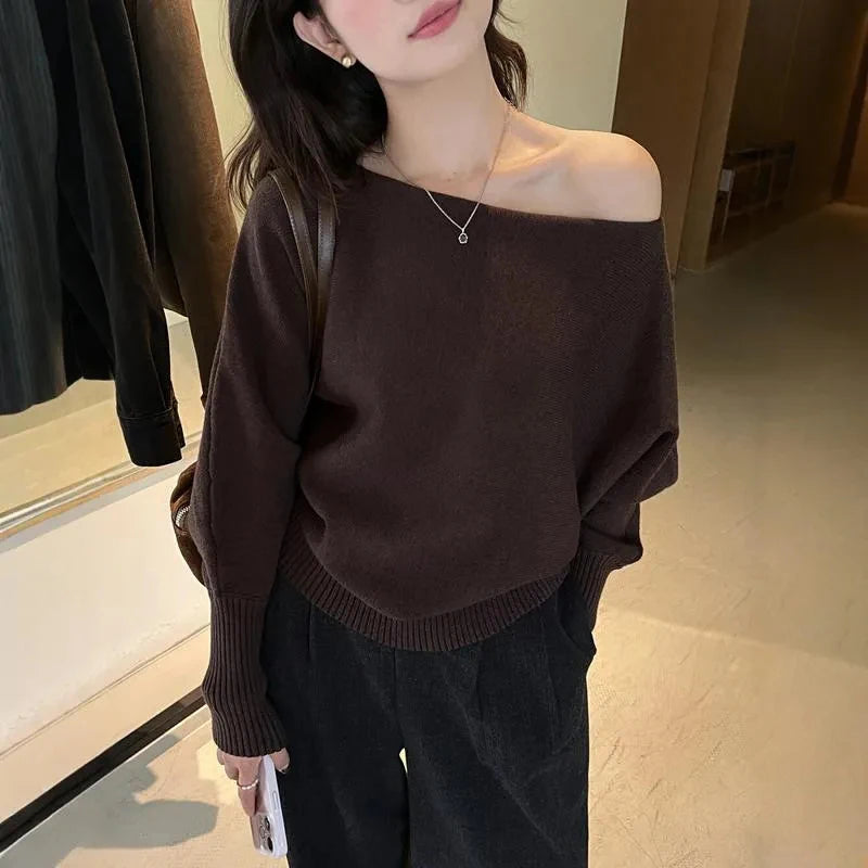 Sexy Off Shoulder Cropped Sweater Women
