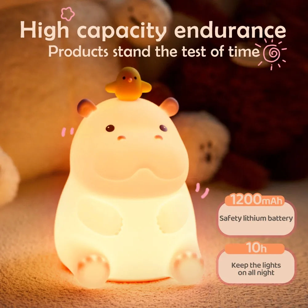 Squishy Night Lamp Fox Rabbit Nightlight With Touch Sensor