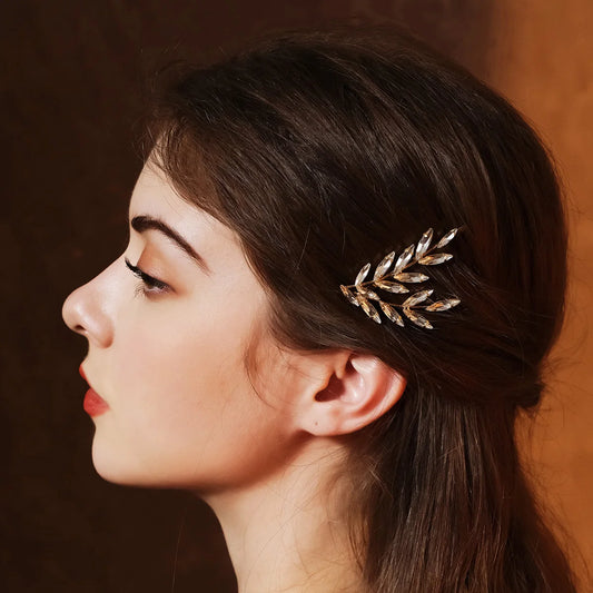 Fashion Bridal Barrettes Clear Crystal Women Hair Ornaments Hair Pins Women Hair Clips Bridal Hair Jewelry Accessories