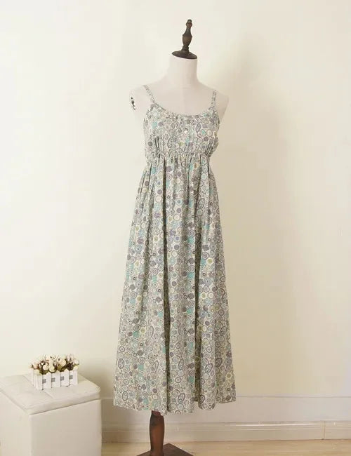 Summer Large Size Long Dress Beach Vacation Floral Dress for Women