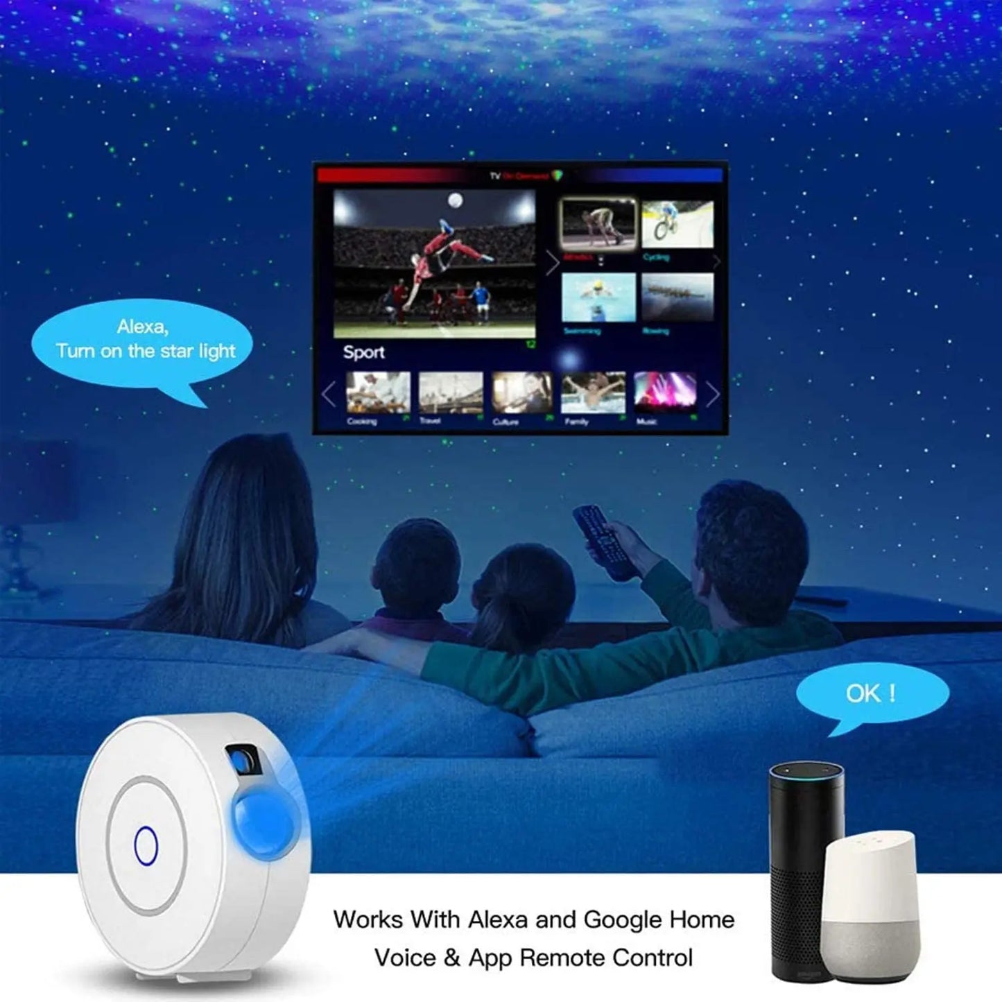 Aurora Galaxy Star Projector Night Light