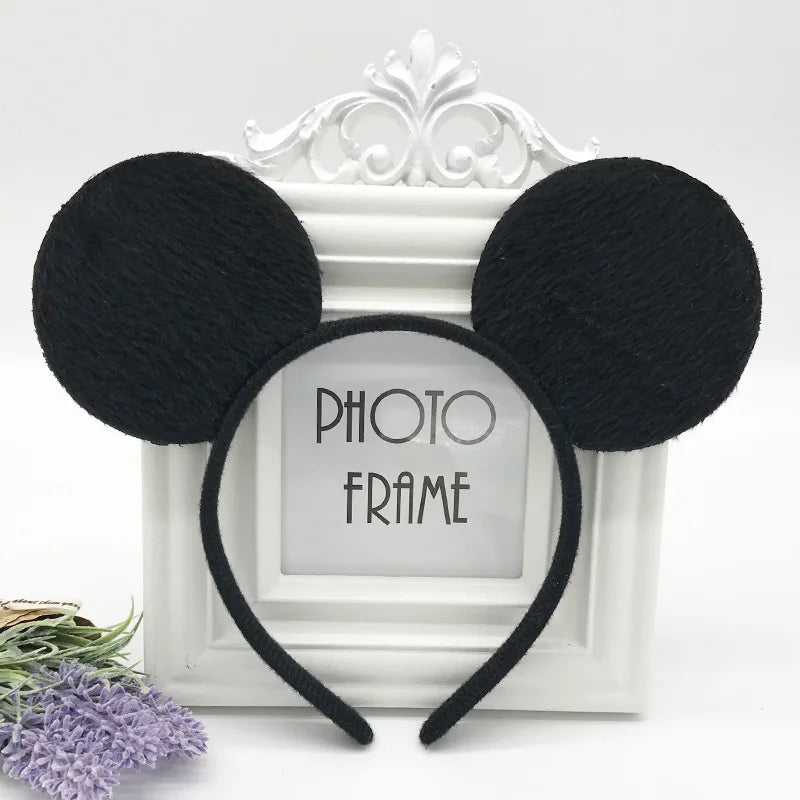 Girls Cute Mickyy Dress Up Ear Headband Hair Ornament Mouse Black Red Pink Headband Minnie Bow Korean Headband Headband Clip