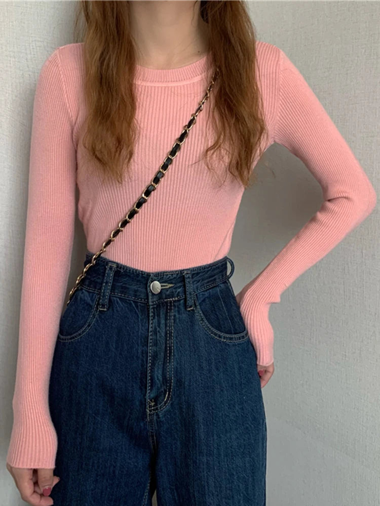 Cute Autumn Long Sleeve Women Tops No Button