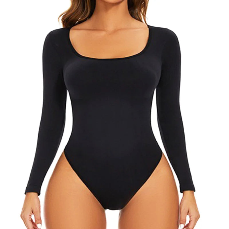 Bodysuit Long Sleeve Elastic Shapewear