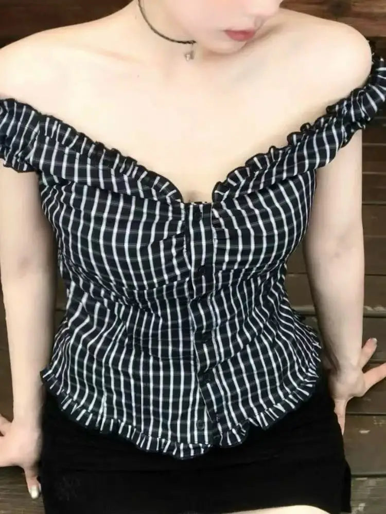 Women Summer Blouse Top Small Waisted