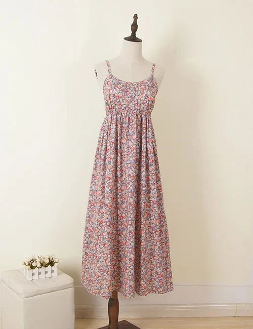 Summer Large Size Long Dress Beach Vacation Floral Dress for Women