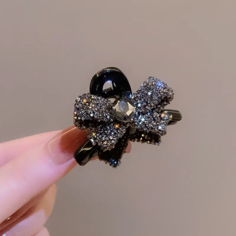 Rhinestone Small Hair Claw for Women Girls Korean Back Head Hair Grab Clip Glitter Shining Jewelry Decoration Styling Hairpins