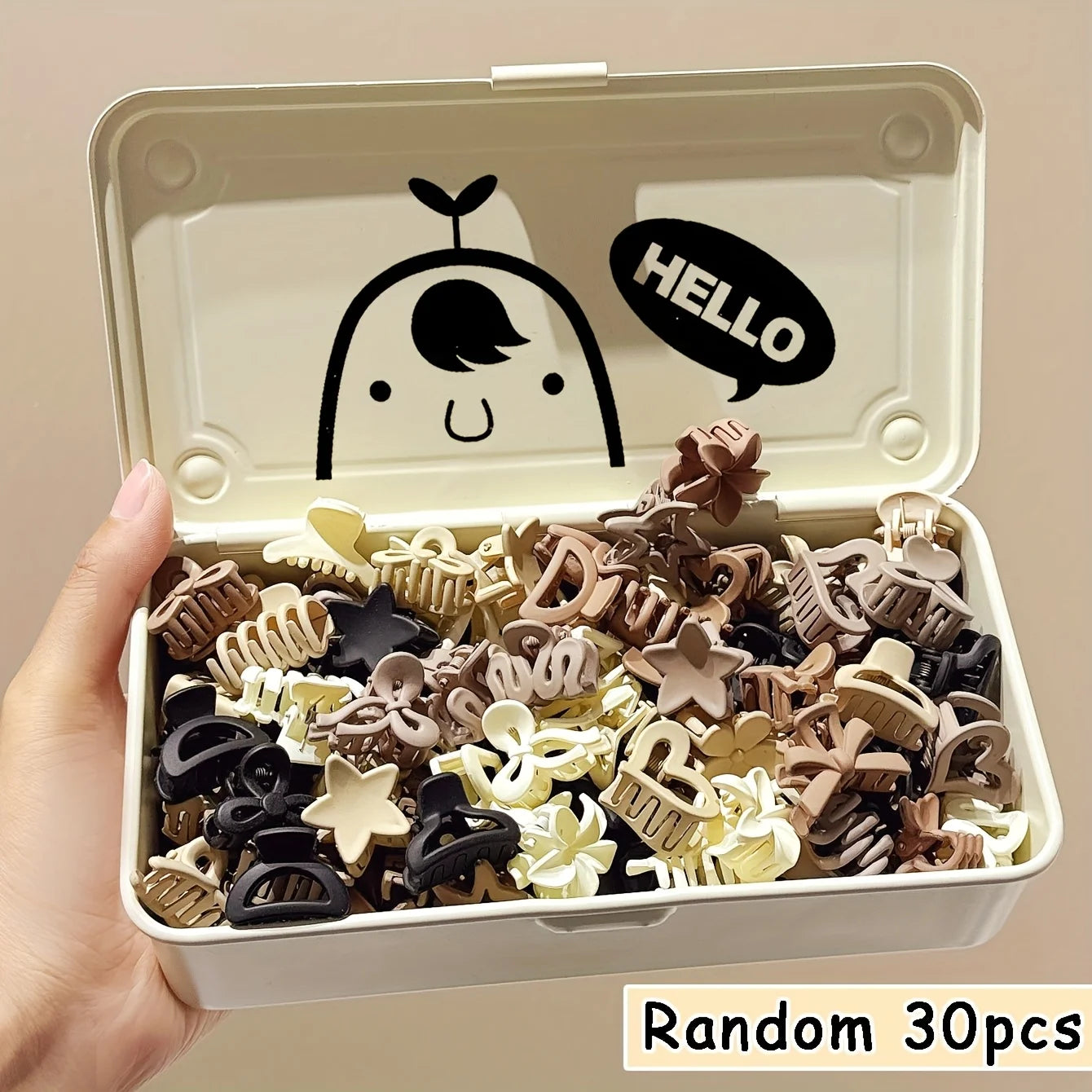 10/20/30pcs Beige Mixed Pack Small Clips, Cute Girl Accessories - Perfect for Daily Use, Special Occasions, or Travel Gifts