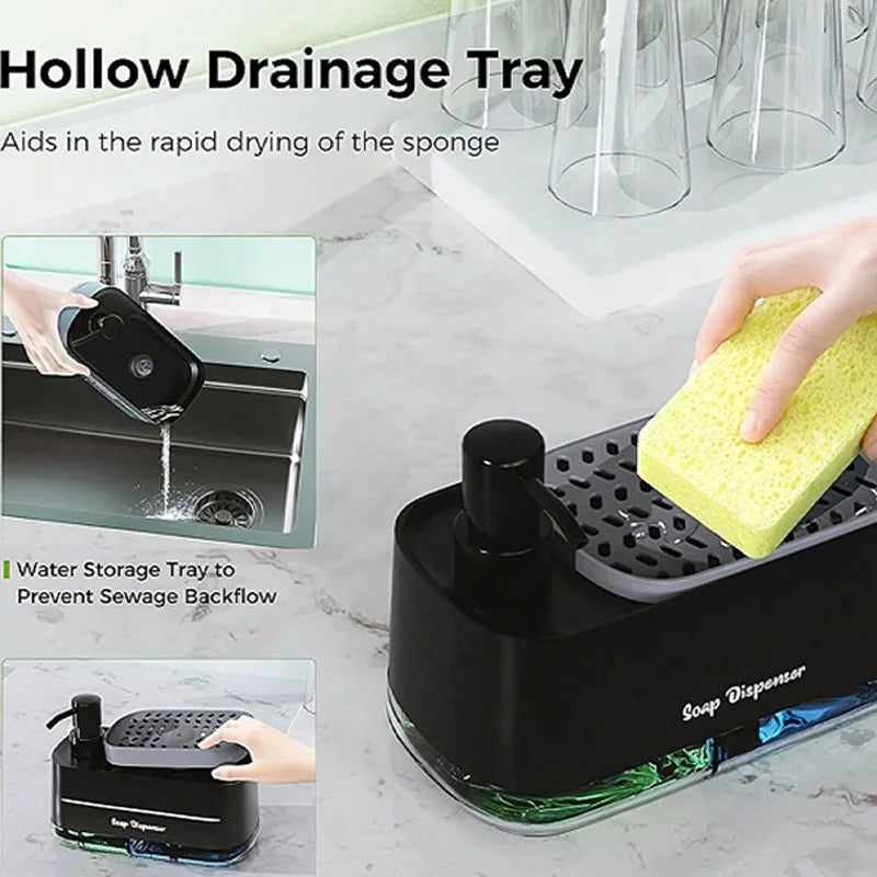 Dual Soap Dispenser with Sponge Holder