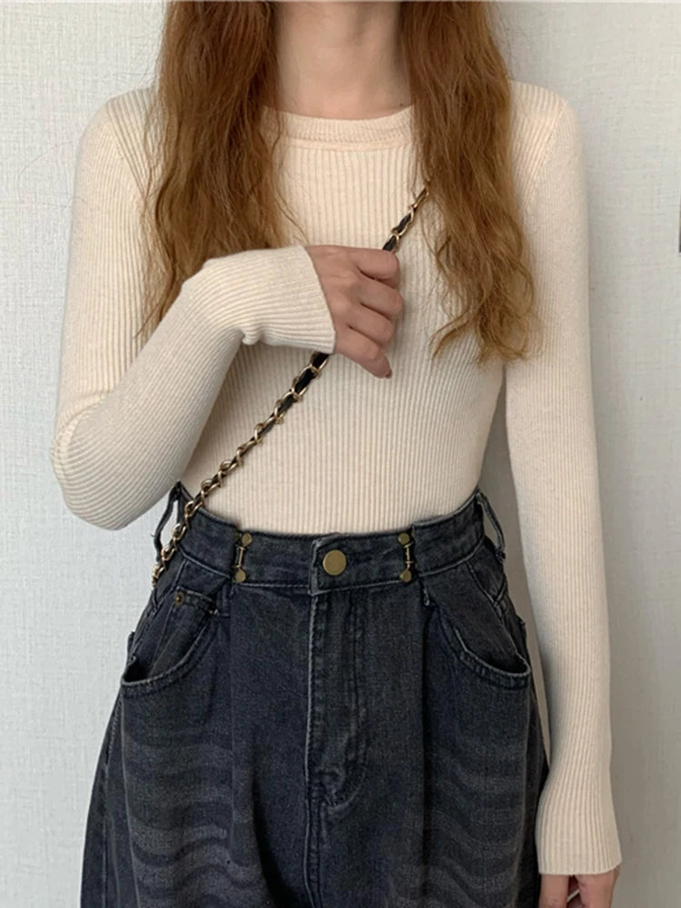 Cute Autumn Long Sleeve Women Tops No Button