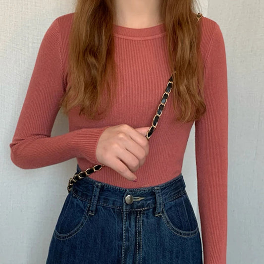 Cute Autumn Long Sleeve Women Tops No Button
