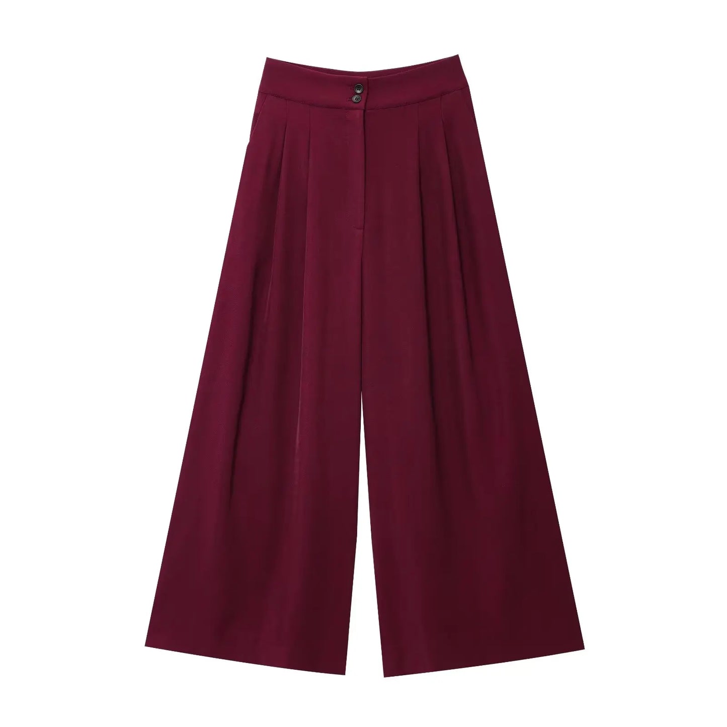 Women's Wide Leg Pants Burgundy/White/Deep Grey
