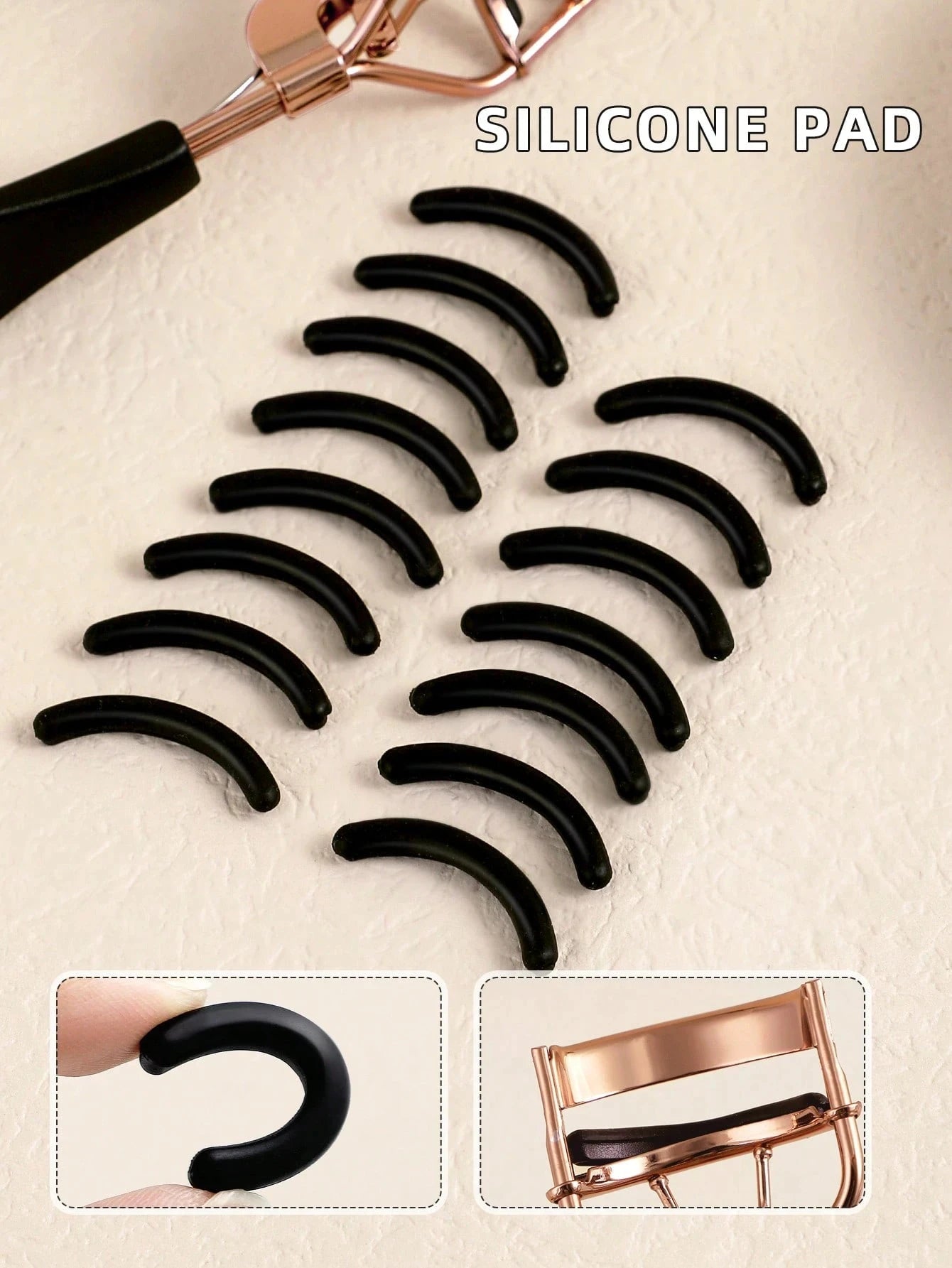 1pcs Eyelash Curler and 15 Silicone Pads Eyelash Curler