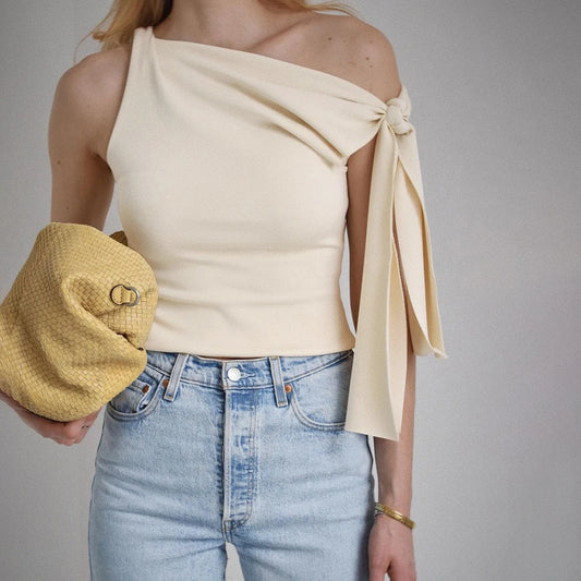 Diagonal Bandage Sexy Slim Crop Tank Top